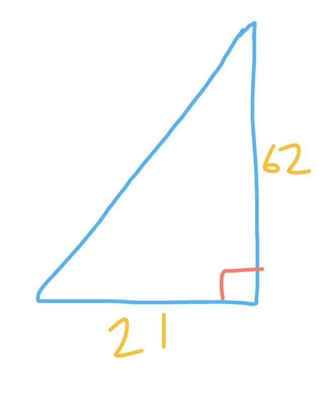 9. A building 62 feet tall casts a shadow 21 meters long. At what angle is the sun-example-1