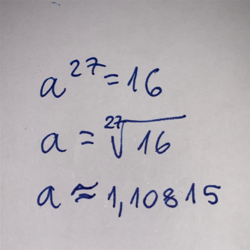 A27=16 a 27 = 16 . What is the value for a?-example-1