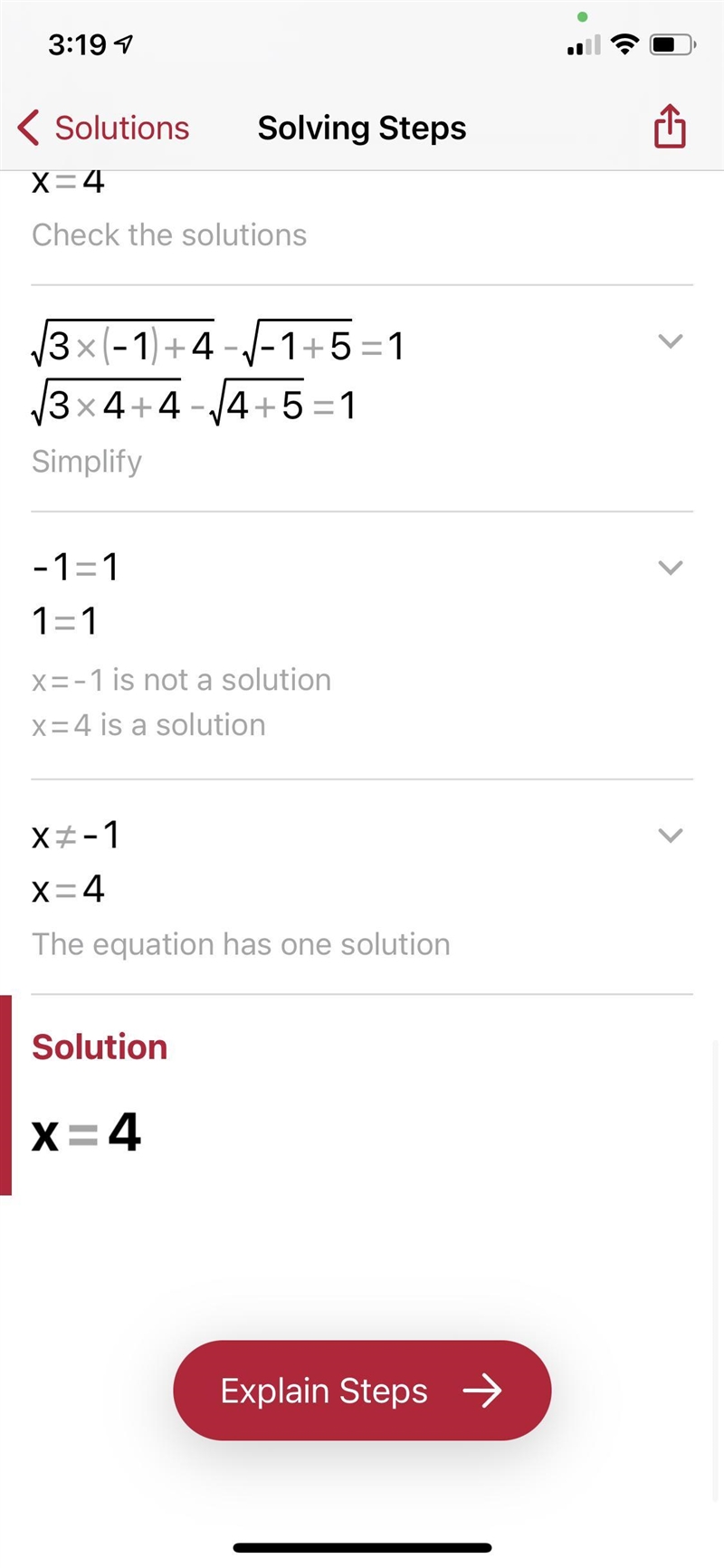 √(3x + 4) - √(x + 5) = 1 ​-example-1