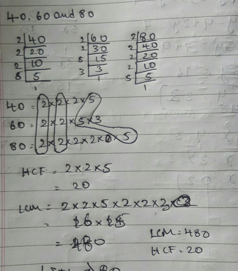 Find hcf and LCM of 40 ,60 and 80​-example-1