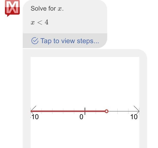 Solve each inequality and graph its solution. -5 - 2x > -13-example-2