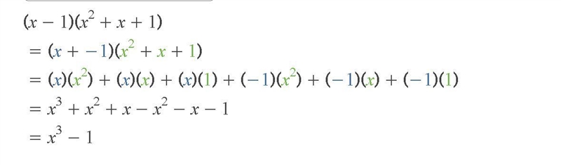 Multiply o binomial by a trinomial (x-1) (x²+x+1) ​-example-1