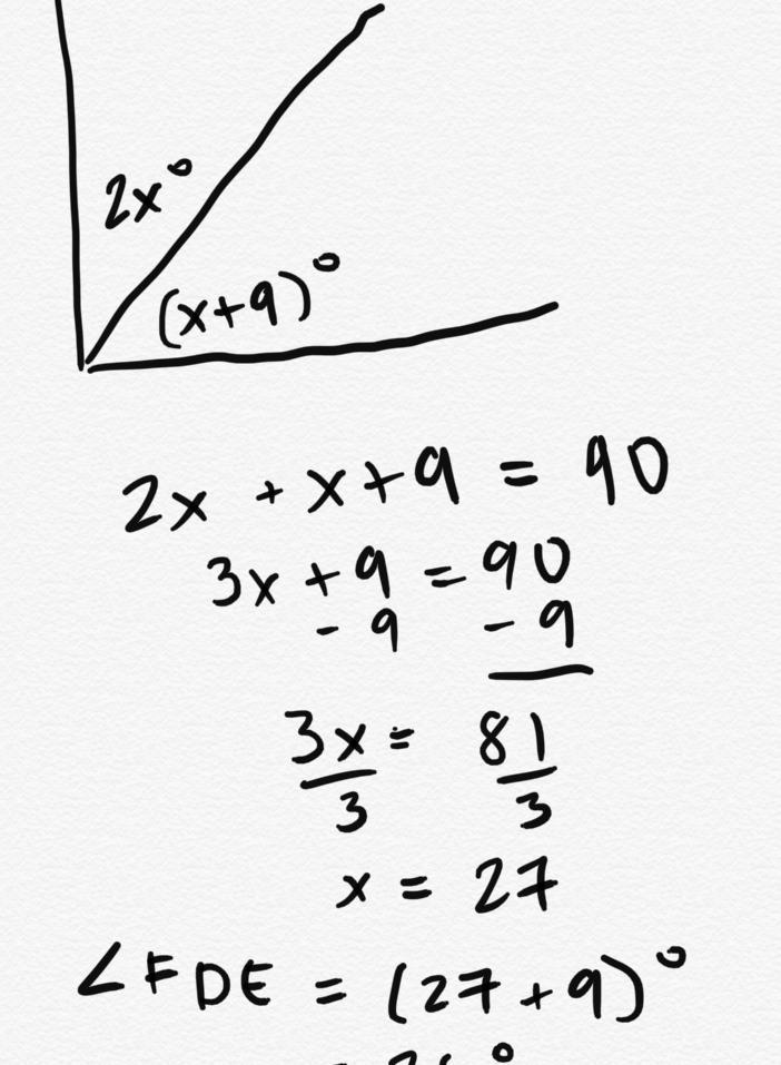 What is the measure of < FDE given the following image?-example-1