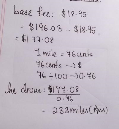 Deandre rented a truck for one day. There was a base fee of $18.95, and there was-example-1