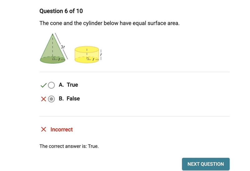 The cone and cylinder below have equal surface area-example-1