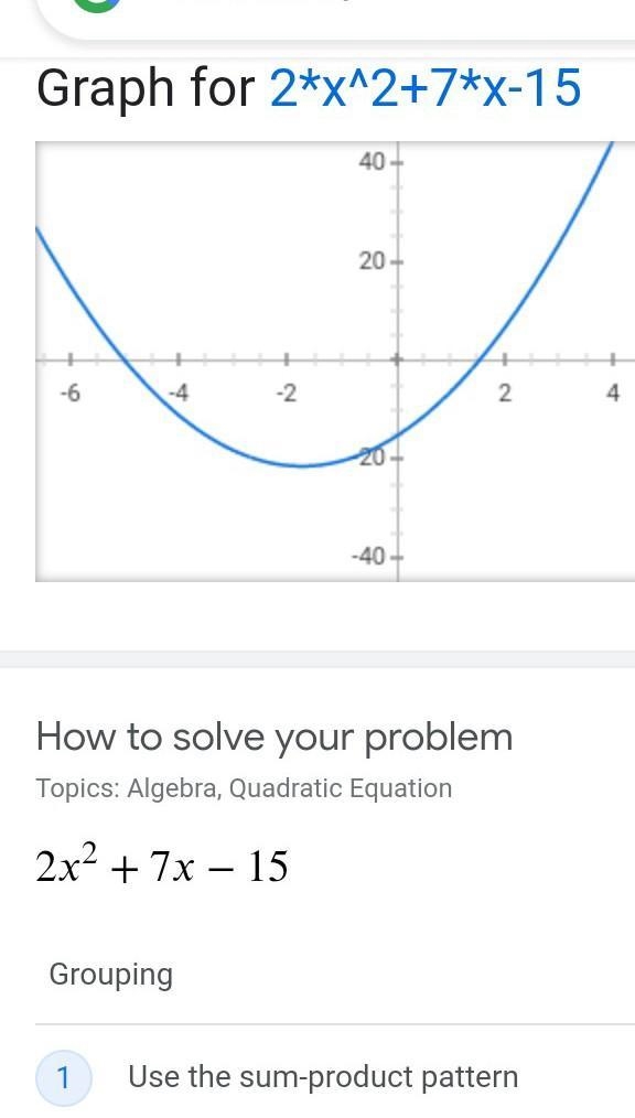 Factorise: 2x^2+7x-15-example-1