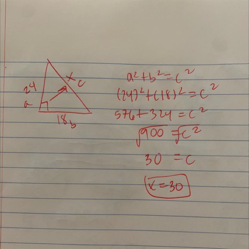 Find the missing side of the right triangle. Write the value only.-example-1