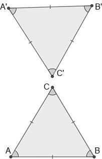 Based on the markings of the two triangles, what statement could be made about ΔABC-example-1