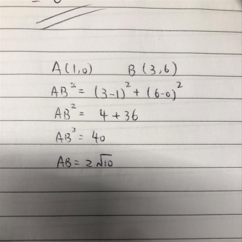 Calculate the length of line AB-example-1