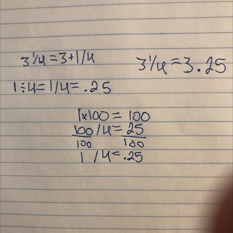 Can anyone tell me what 3 1/4 looks like as a decimal-example-1