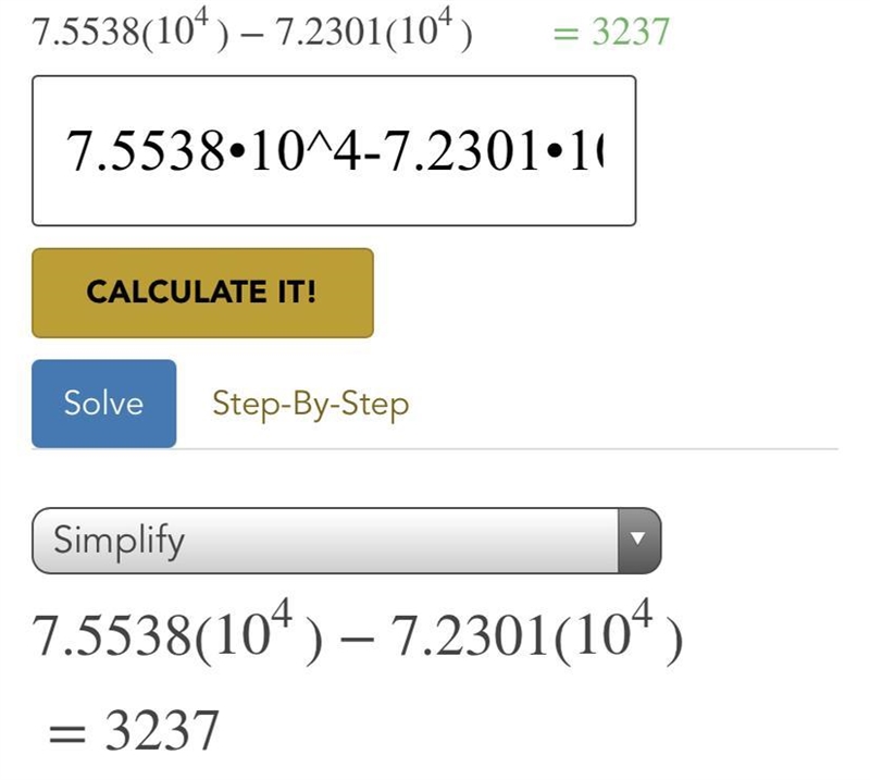 7.5583 x 10^4 - 7.2301 x 10^4-example-1