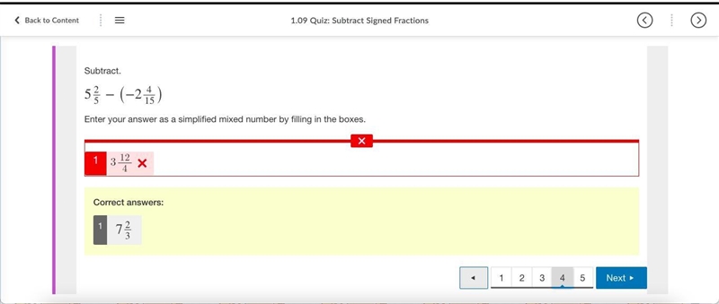 Subtract. 5 2/5 −(−2415) Enter your answer as a simplified mixed number by filling-example-1