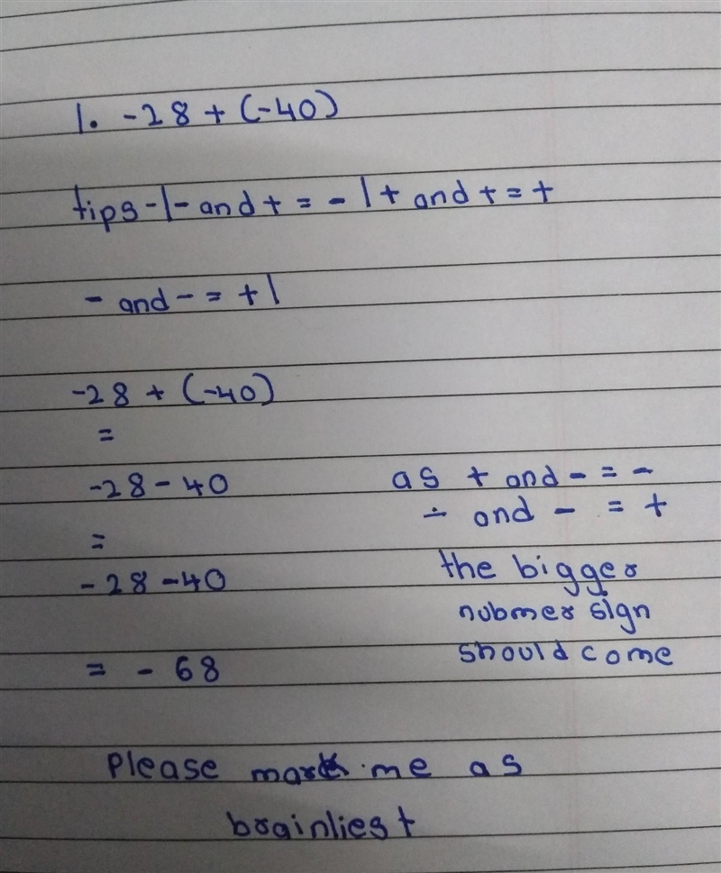 What is the addition for -28+(-40)-example-1