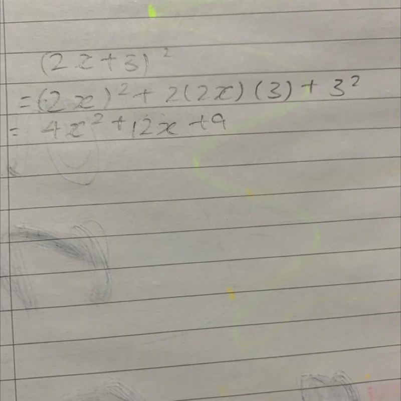 Expand the polynomial: (2x+3)^2-example-1