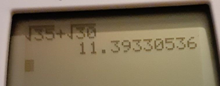 √35 + √30 is approximately-example-1