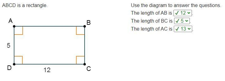 Lengths of Rectangles ABCD is a rectangle. А Use the diagram to answer the questions-example-1