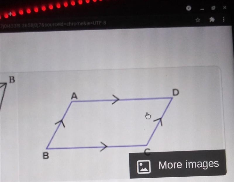 1.) If ABCD is a parallelogram, which statement is true? (1) AC = BD (2) AD=BC (3) ZA-example-1