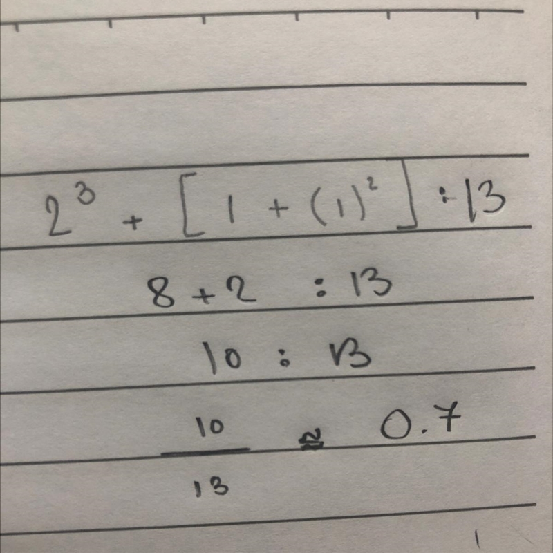 {2³ + [1 + (3-1) ²]}: 13-example-1