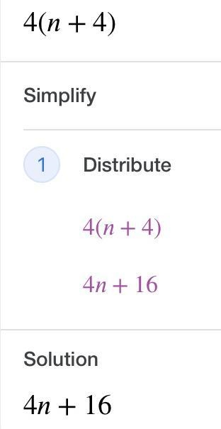 Expand 4(n + 4). Uhhh help me.-example-1