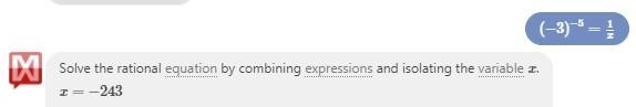 If (-3)^-5=1/x, what is the value of x? options are in the photo-example-1