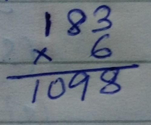 HELP PLEASE. What's 6 x 183? A. 1023 B. 1639 C. 1089 D. 1098-example-1