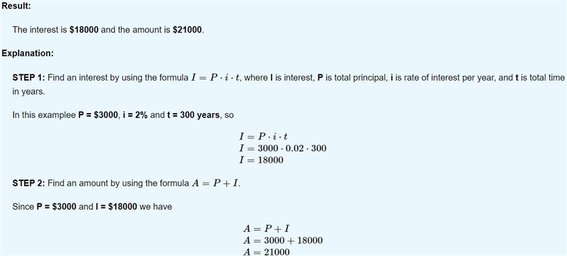 If the simple interest on $3,000 for 2 years is 300 then what is the interest rate-example-1