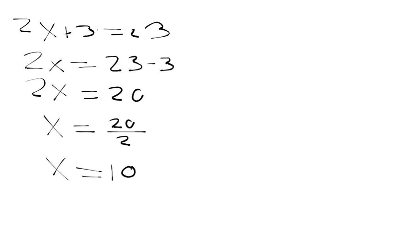 2x + 3 = 23 steps for x?-example-1