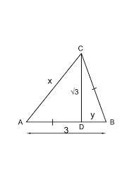 In triangel abc line segmemt cd is an altitude, such that ad=bc. find ac if ab=3cm-example-1