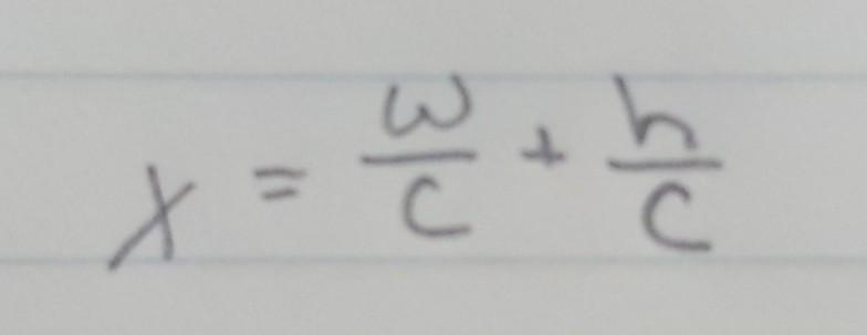 Solve the equation w=cx-h for x.-example-1