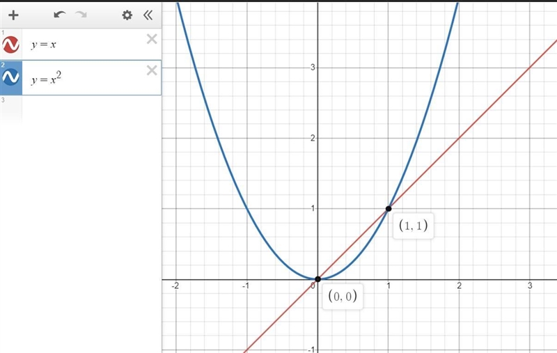 Create a system of equations that includes one linear equation and one quadratic equation-example-1