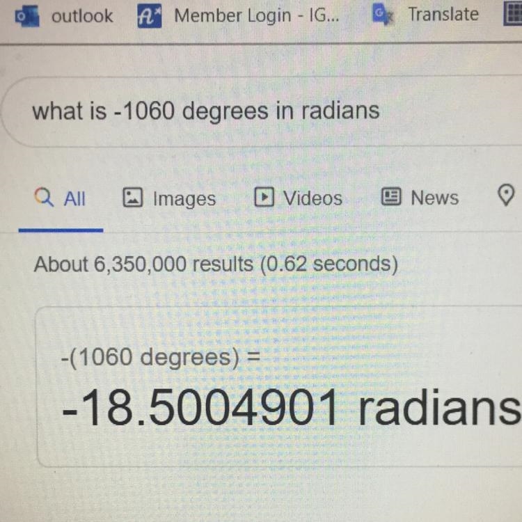 What is -1060 degrees in radians-example-1