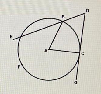 I’m circle a shown, secant de and tangent dg are drawn. It is known that angle bac-example-1