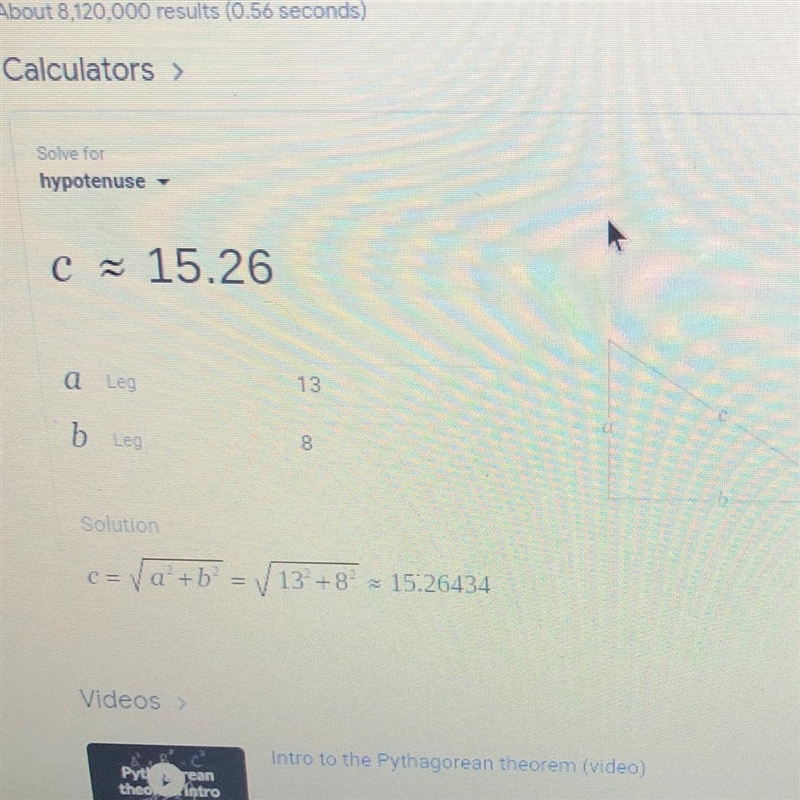 Use the Pythagorean theorem to find z.-example-1