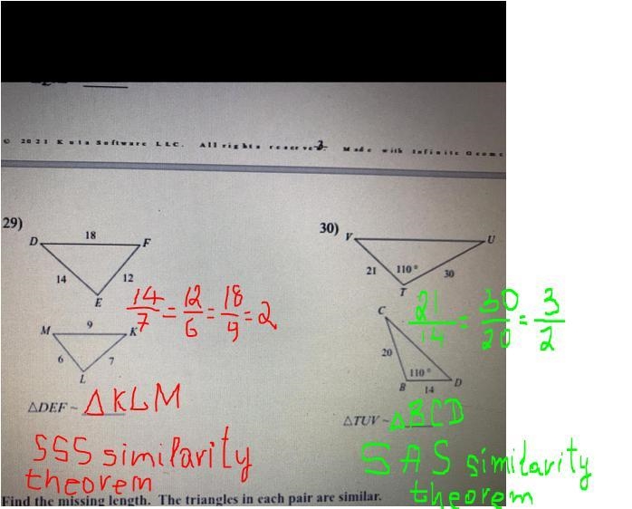 PLEASE HELP! State if the triangles in each pair are similar. If so, state how you-example-1