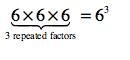 Use exponents to write each expression. 6 x 6 x 6 =-example-1