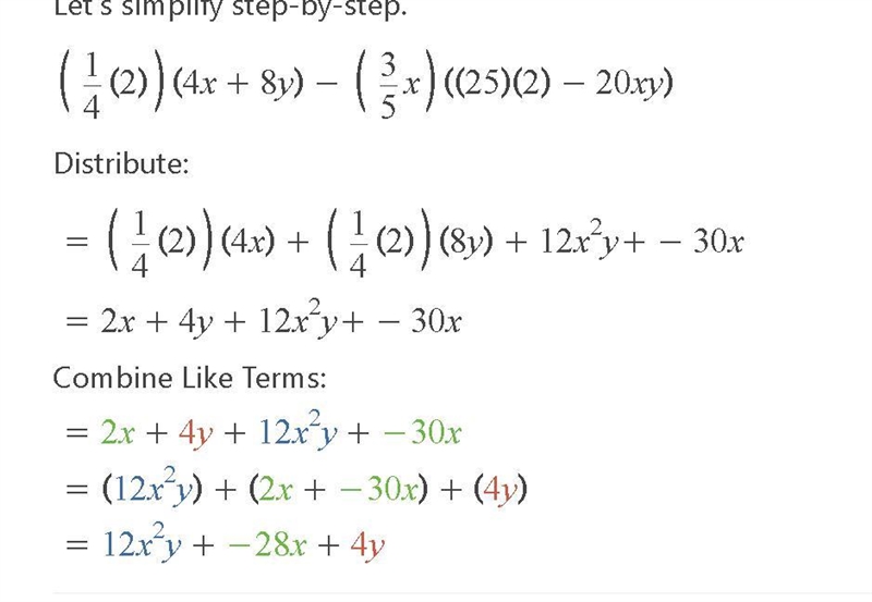 1/4x2(4x+8y)-3/5x(25x2-20xy)​-example-1