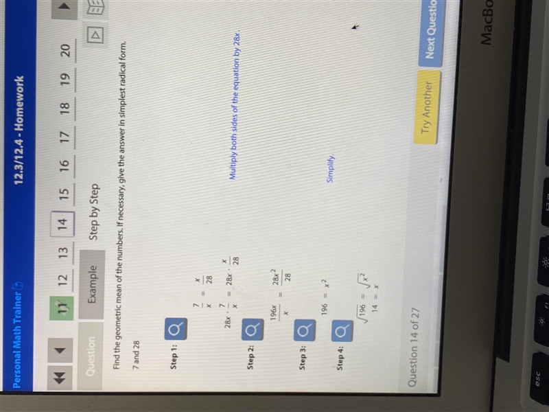 Find the geometric mean of the numbers. If necessary, give the answer in simplest-example-1