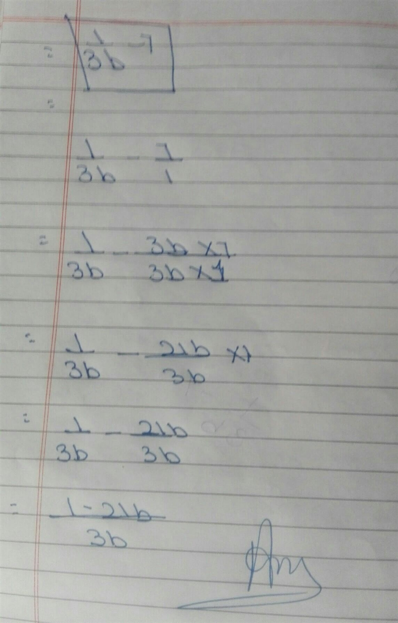 Which expression is equivalent to 1/3b-7?-example-1