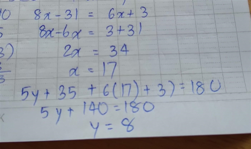 ( GEOMETRY ) please help asap! IF L IS PARALLEL TO M FIND MISSING VARIABLE!! i need-example-1