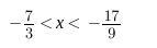 A . ) 4 - 2 x < 5 - x + 1 b . ) 4/3 x + 7 > 3 c . ) 2 x - 3 (x + 3) < 14-example-1