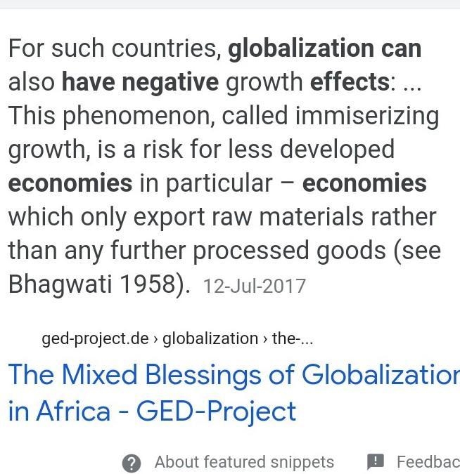 PLEASE HELP ASAP!!!!!!! Why is it possible that globalization will have a negative-example-1