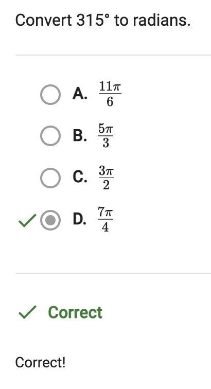 Convert 315 degrees to radians.-example-1