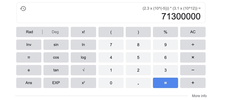 Multiply (2.3 x 10^-5) (3.1 x 10^12-example-1