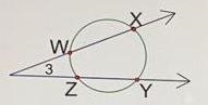 The measure of arc XY is 85 degrees. The measure of arc WZ is 25 degrees. What is-example-1