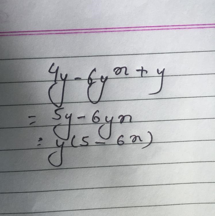 Help please Algebra 1 Simplify 4y-6yx+y-example-1