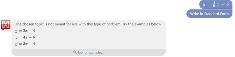 Write the equation below in standard form y = 2/3 x + 5.-example-1