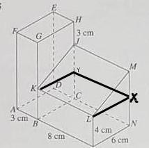 Diagram shows the composite solid formed by a cuboid and a right prism. Trapezium-example-1