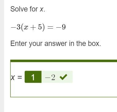 Solve for x. -3(x + 5) = -9-example-1