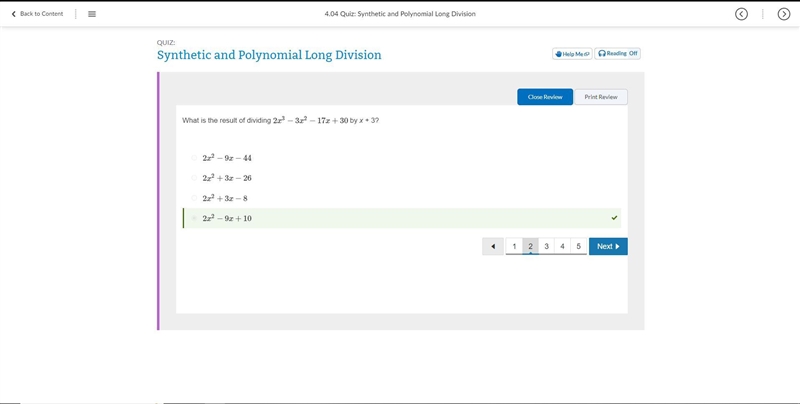 What is the result of dividing 223 – 322 17x + 30 by x + 3? 02.02 + 32 – 8 0 232 – 9x-example-1