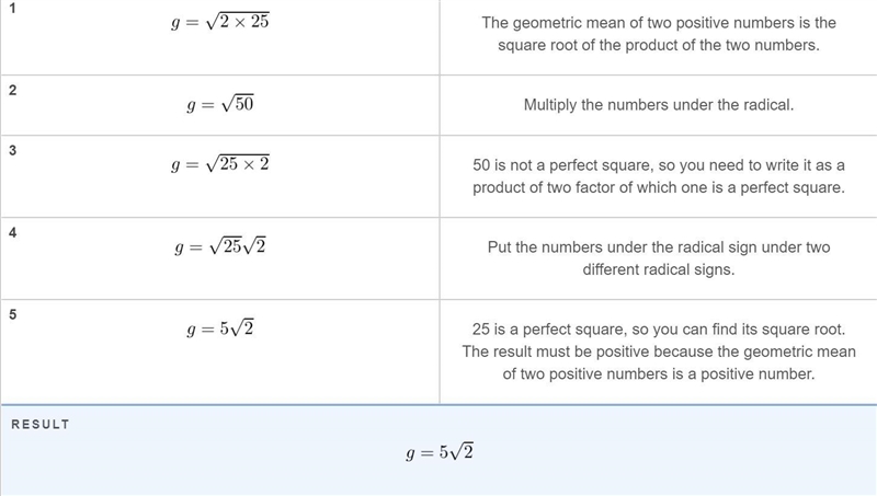 Find the Geometric mean of 2 and 25.-example-1